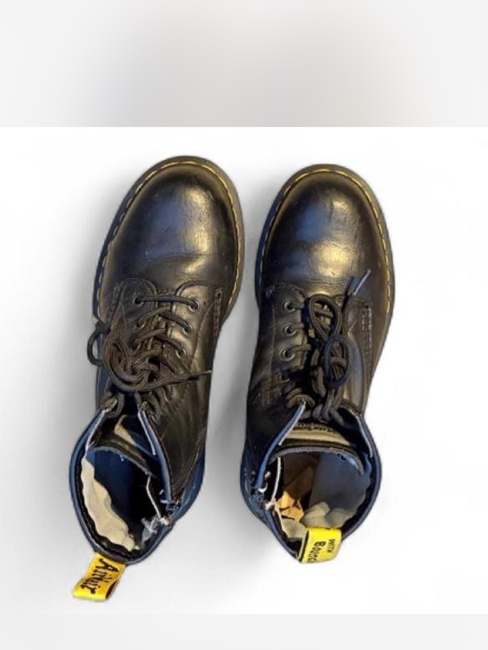 Dr. Martens Black Leather Lace-Up Ankle Boots with zipper